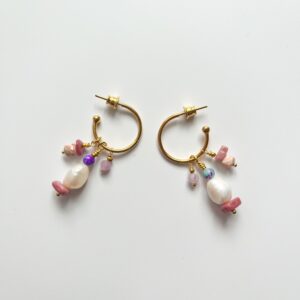 Cloud Dancer Pearl Hoop Earrings