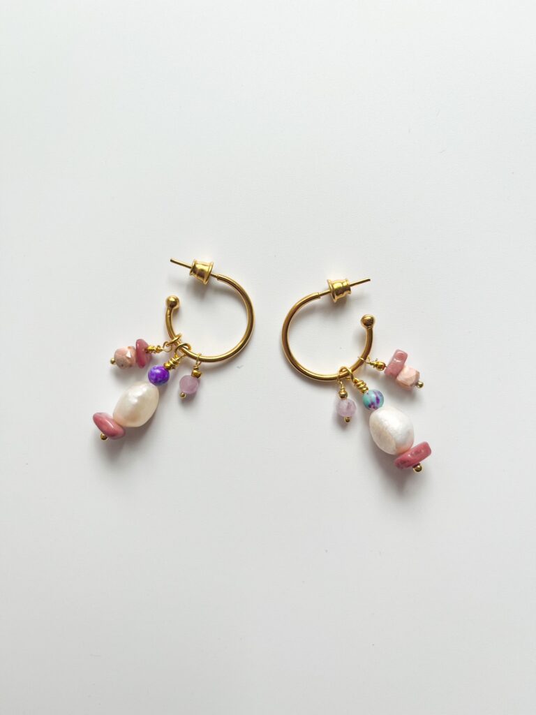 Cloud Dancer Pearl Hoop Earrings