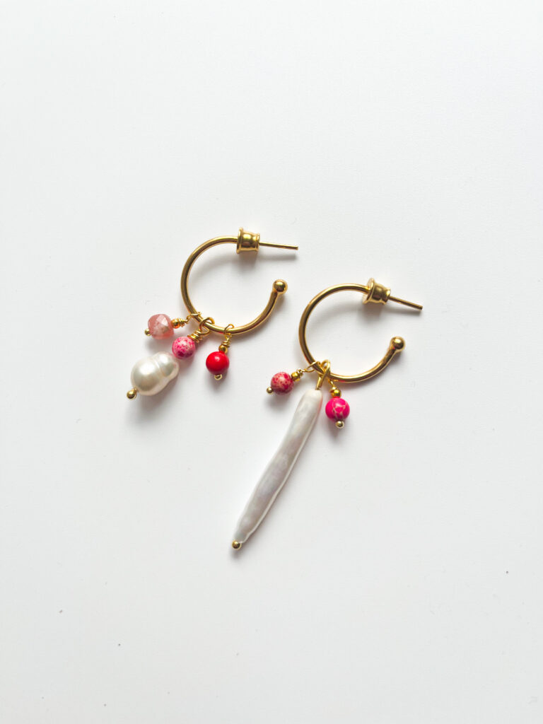 Valentine’s Day Pearl Hoop Earrings I