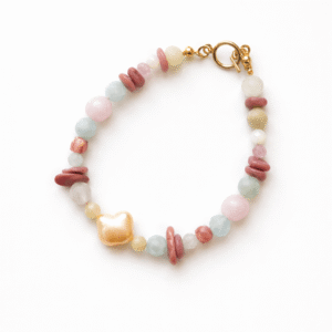 Spring, Here You Are Morganite & Pearl Toggle Bracelet