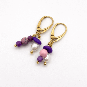 Spring, Here You Are Pearl & Magnesite Hoop Earrings