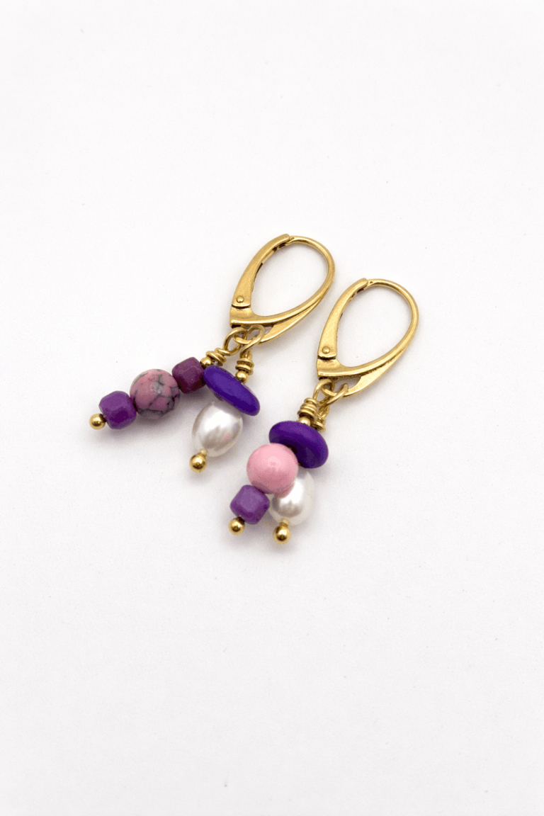Spring, Here You Are Pearl & Magnesite Hoop Earrings