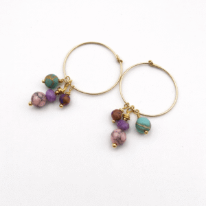 Spring, Here You Are Jasper & Phosphosiderite Hoop Earrings