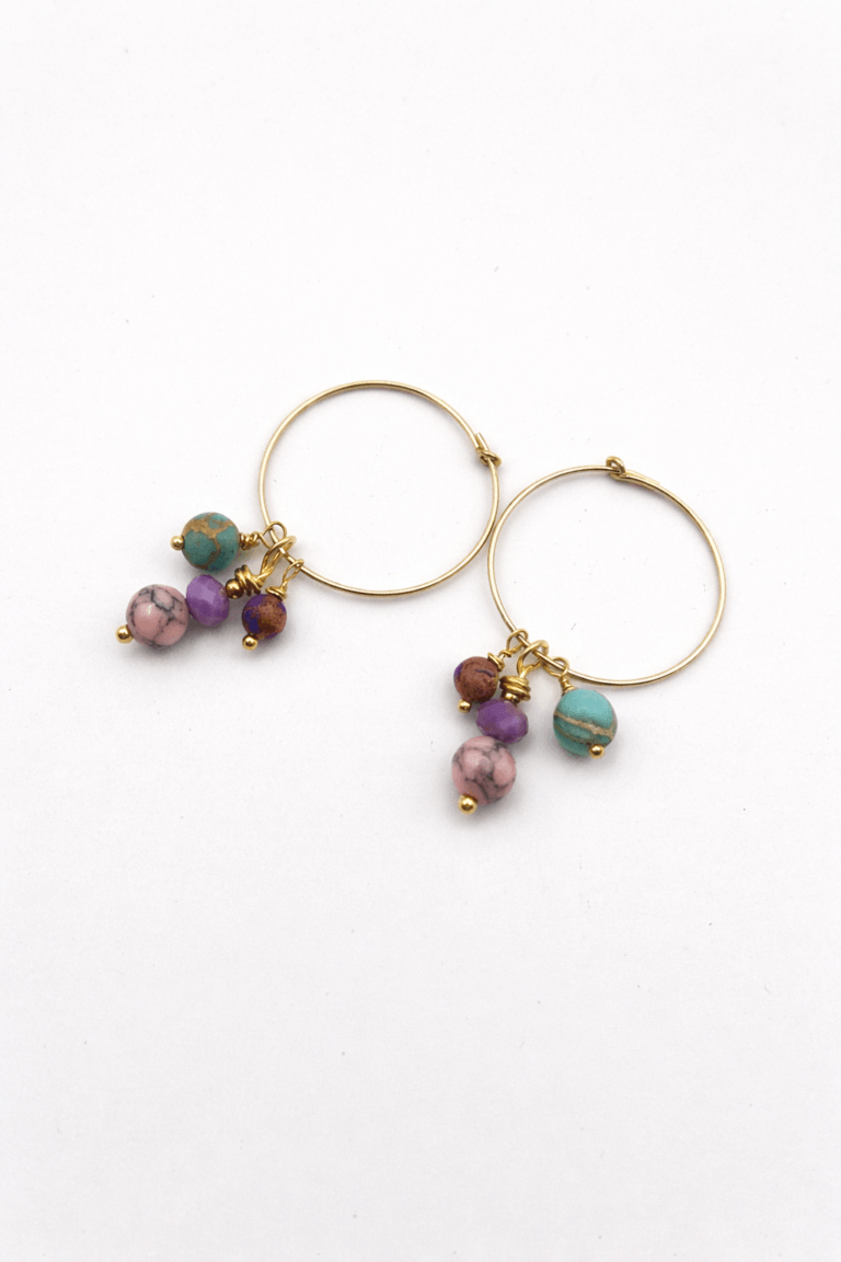 Spring, Here You Are Jasper & Phosphosiderite Hoop Earrings