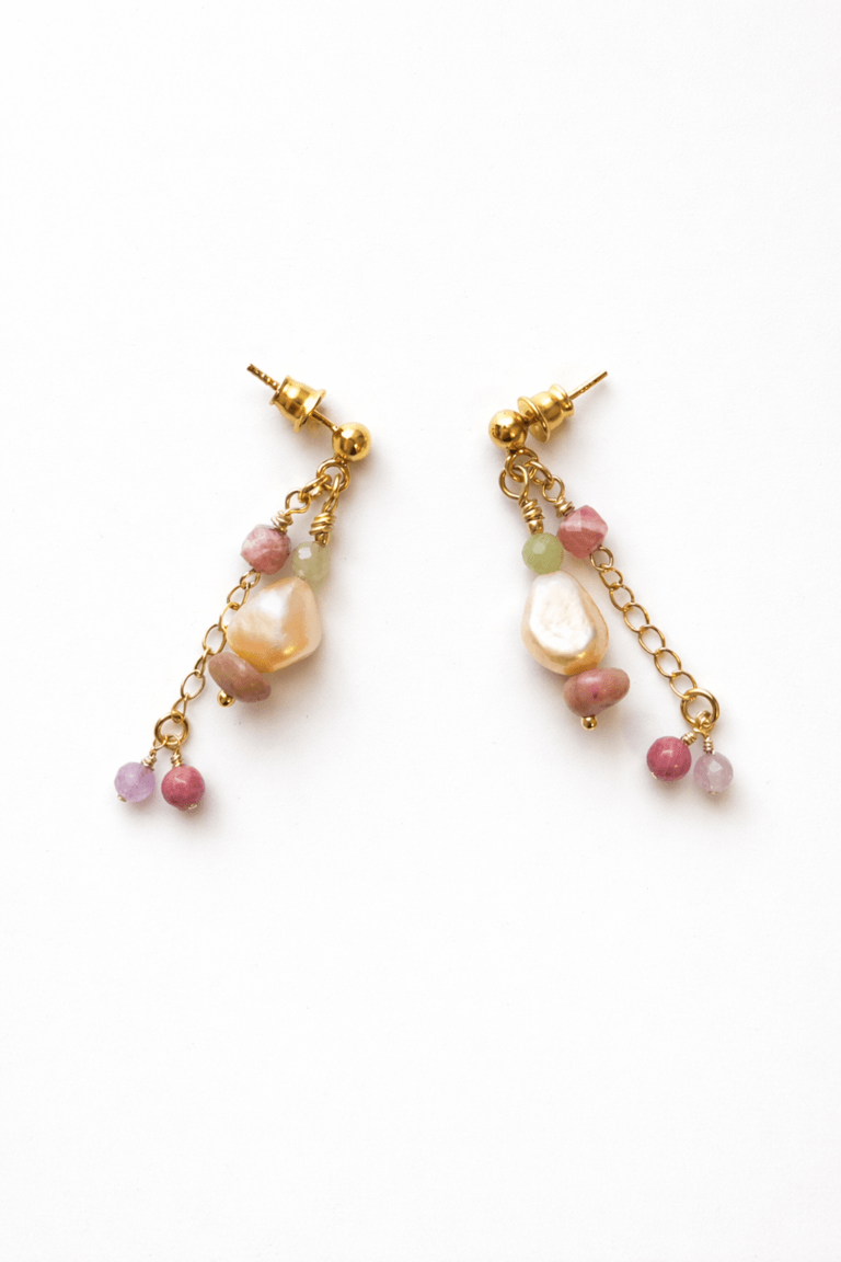 Spring, Here You Are Pearl & Morganite Stud Earrings