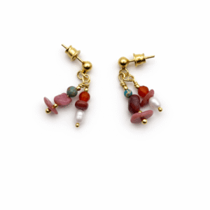 Deconstruction, New Form Agate & Jasper Stud Earrings