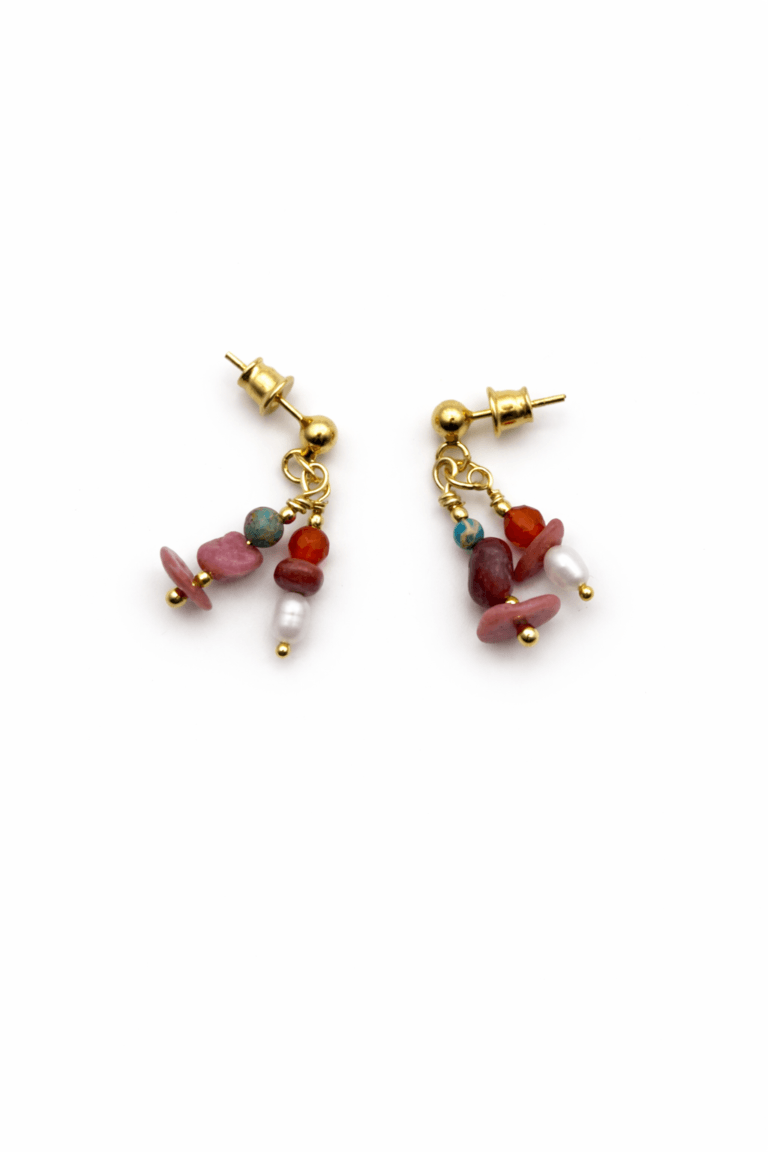 Deconstruction, New Form Agate & Jasper Stud Earrings