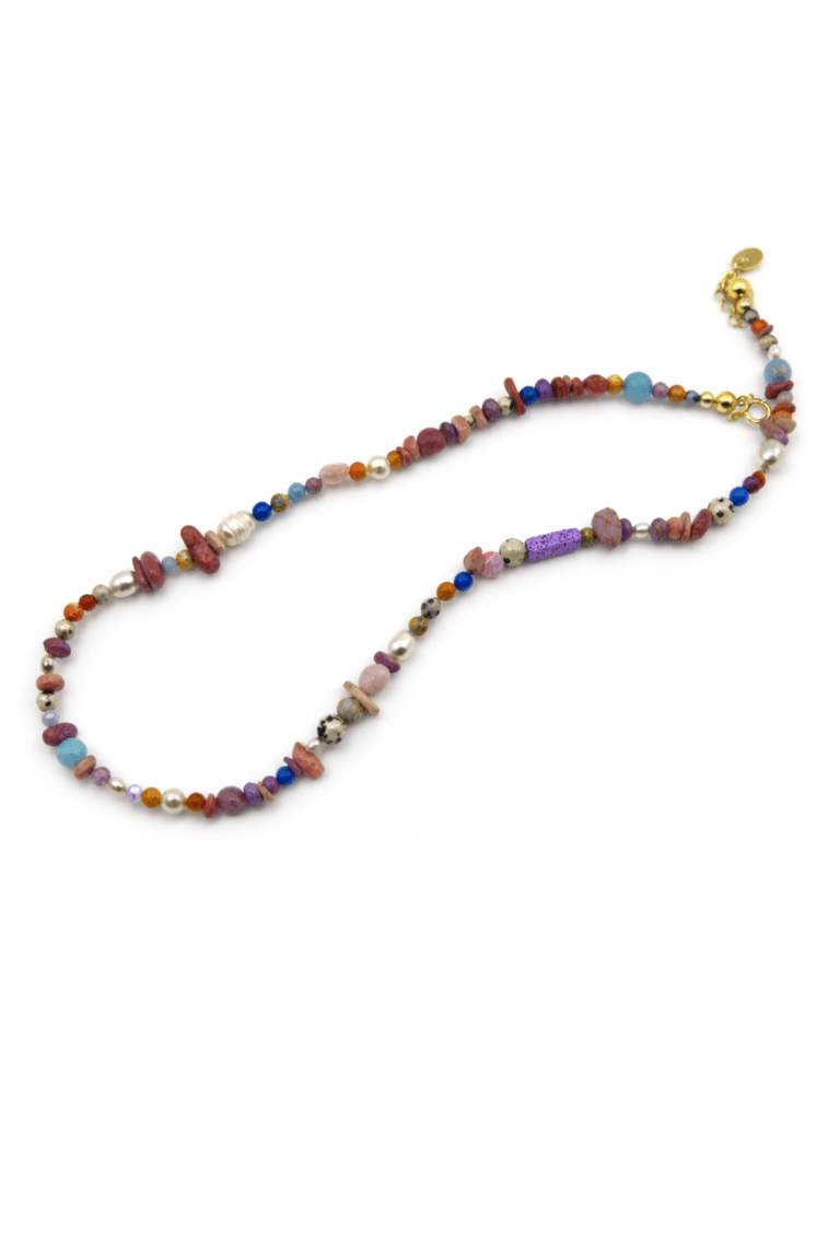 Deconstruction, New Form Pearl & Volcanic Lava Necklace