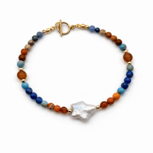 Dancing in September Pearl & Jasper Toggle Bracelet