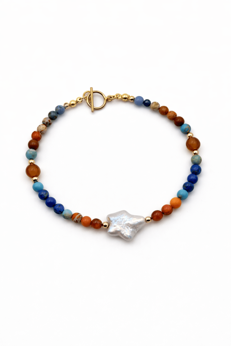 Dancing in September Pearl & Jasper Toggle Bracelet