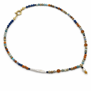 Dancing in September Pearl & Jasper Necklace