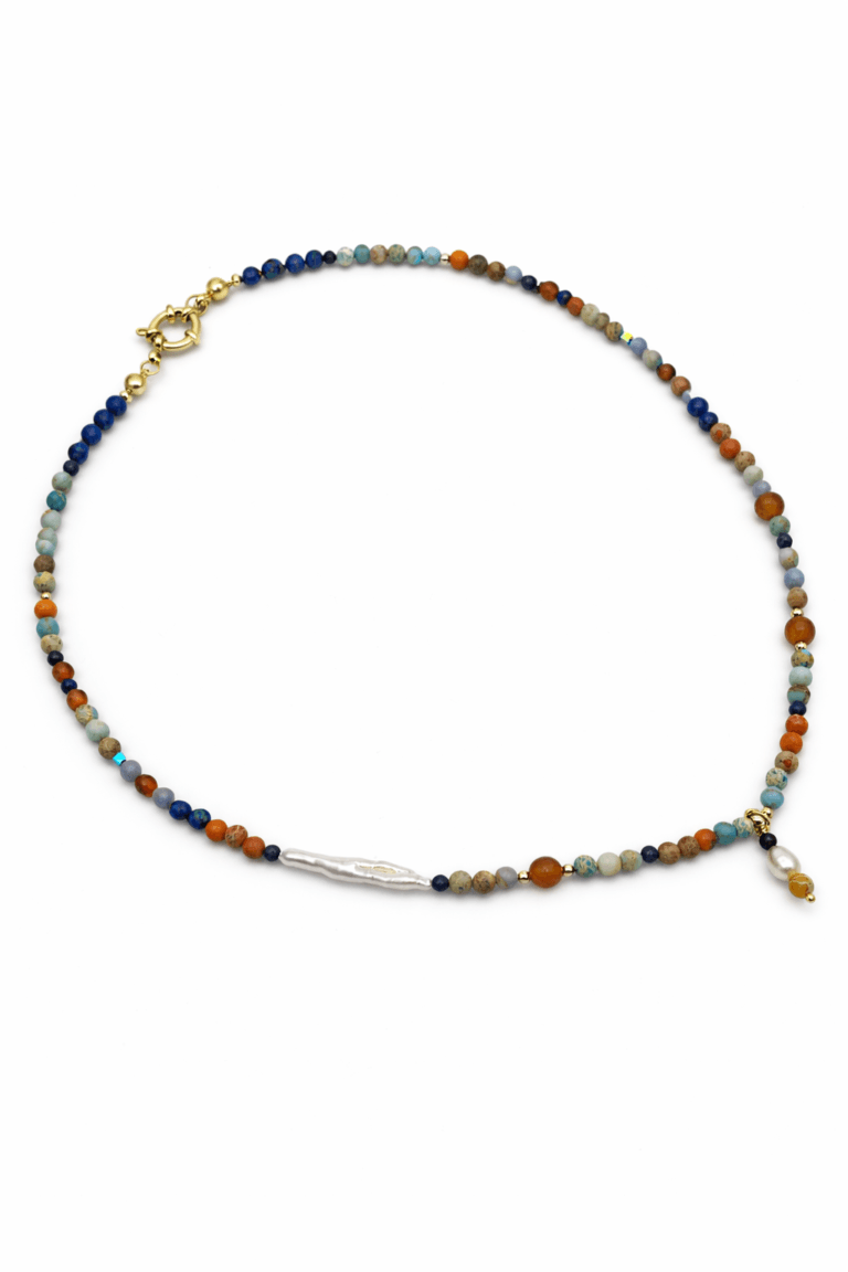 Dancing in September Pearl & Jasper Necklace