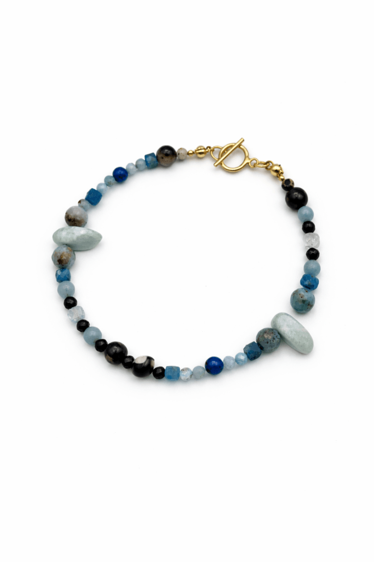 Cold but Fun Larimar & Agate Toggle Bracelet