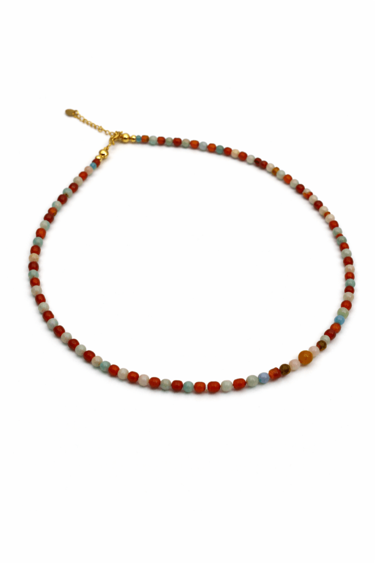 Indian Summer Agate & Amber Necklace