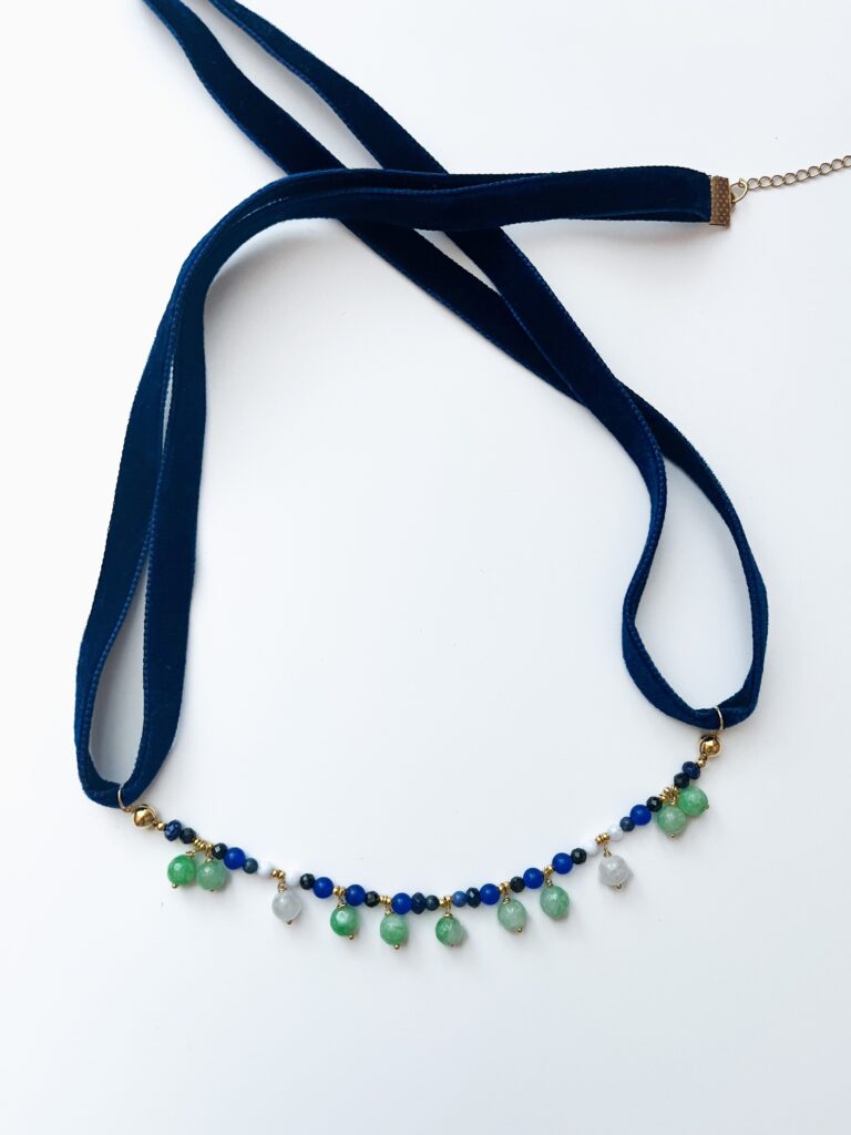 Jadeite Mon Amour Ribbon Necklace