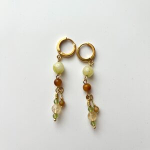 Long Stories Citrine & Agate Long Drop Earrings