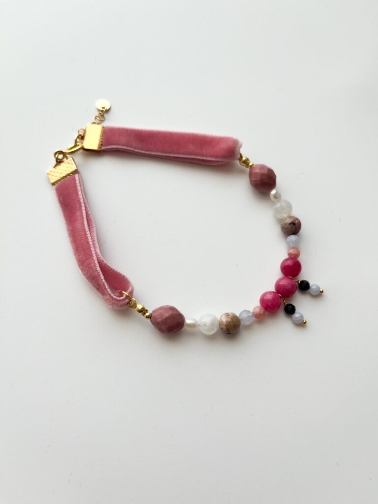 Spring, Here You Are Moonstone & Rhodonite Bracelet