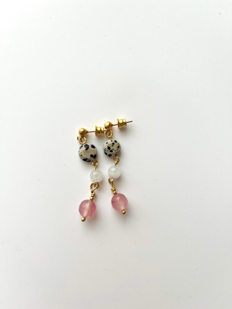 Long Stories Jasper & Moonstone Long Drop Earrings
