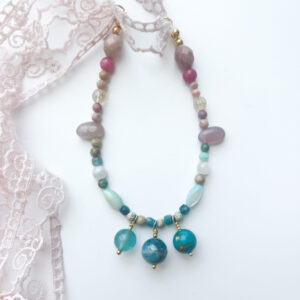 Long Stories Jasper & Apatite Ribbon Necklace