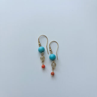 Blue and Amber, together Earrings II