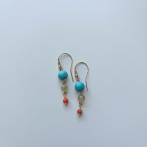 Blue and Amber, Together Magnesite & Jasper Drop Earrings