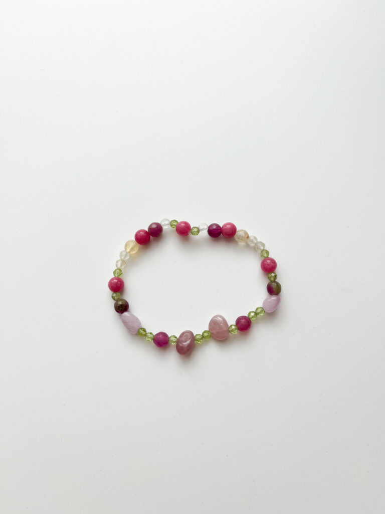 Green and Pink, Together Tourmaline & Rhodonite Bracelet