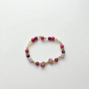 Green and Pink, Together Tourmaline & Rhodonite Bracelet