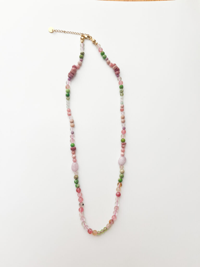 Green and Pink, Together Rhodonite & Agate Necklace
