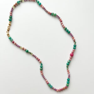 Green and Pink, Together Agate & Phosphosiderite Necklace