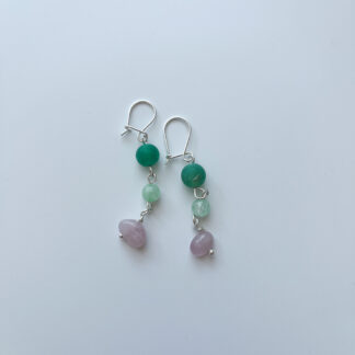 Green and Pink, together earrings II