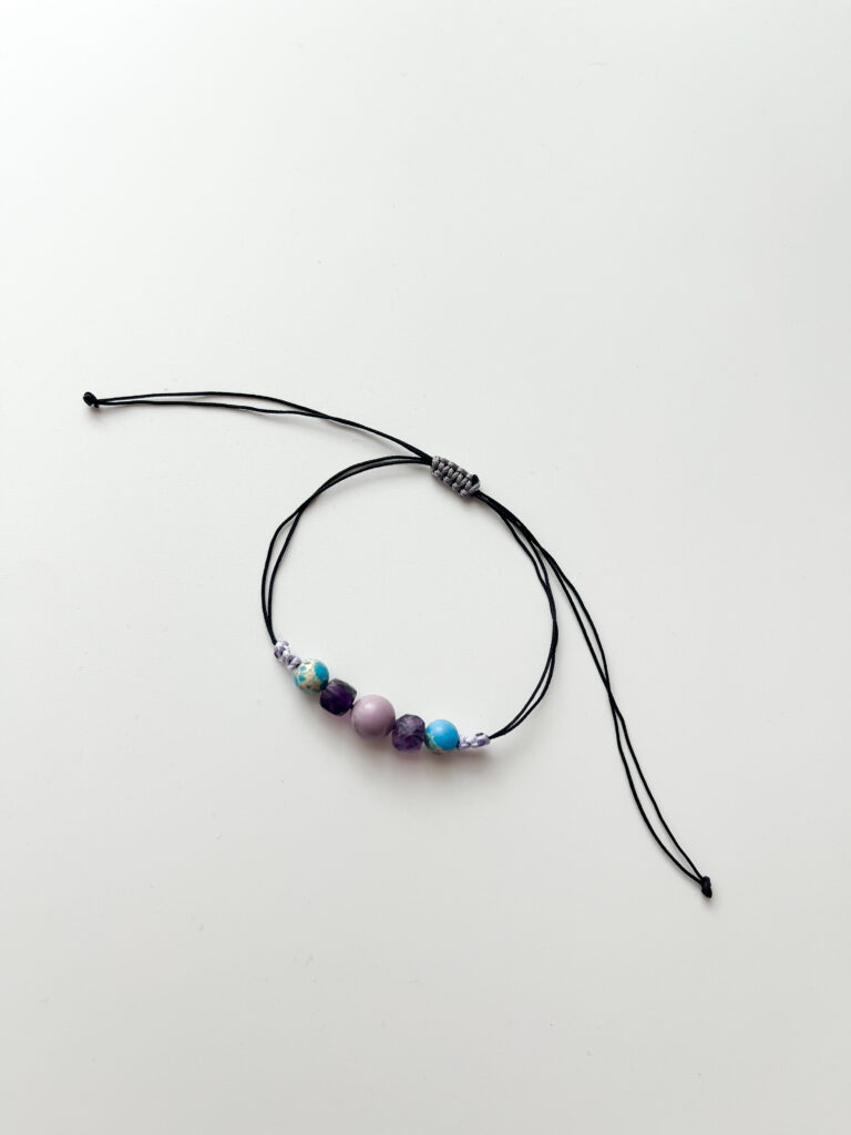 Macrame Fluorite & Jasper Macrame Bracelet