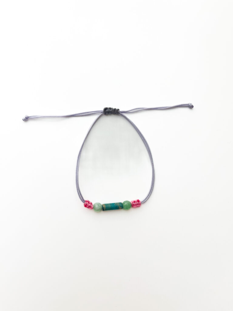 Macrame Jadeite & Magnesite Macrame Bracelet
