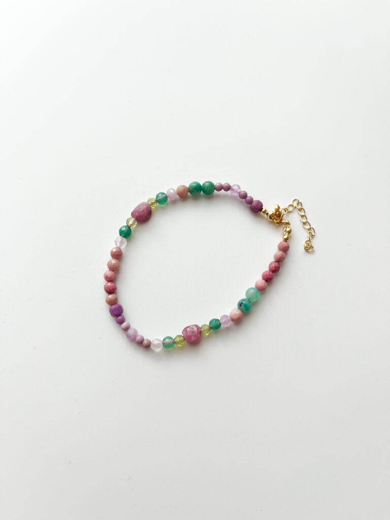 Green and Pink, Together Agate & Phosphosiderite Bracelet
